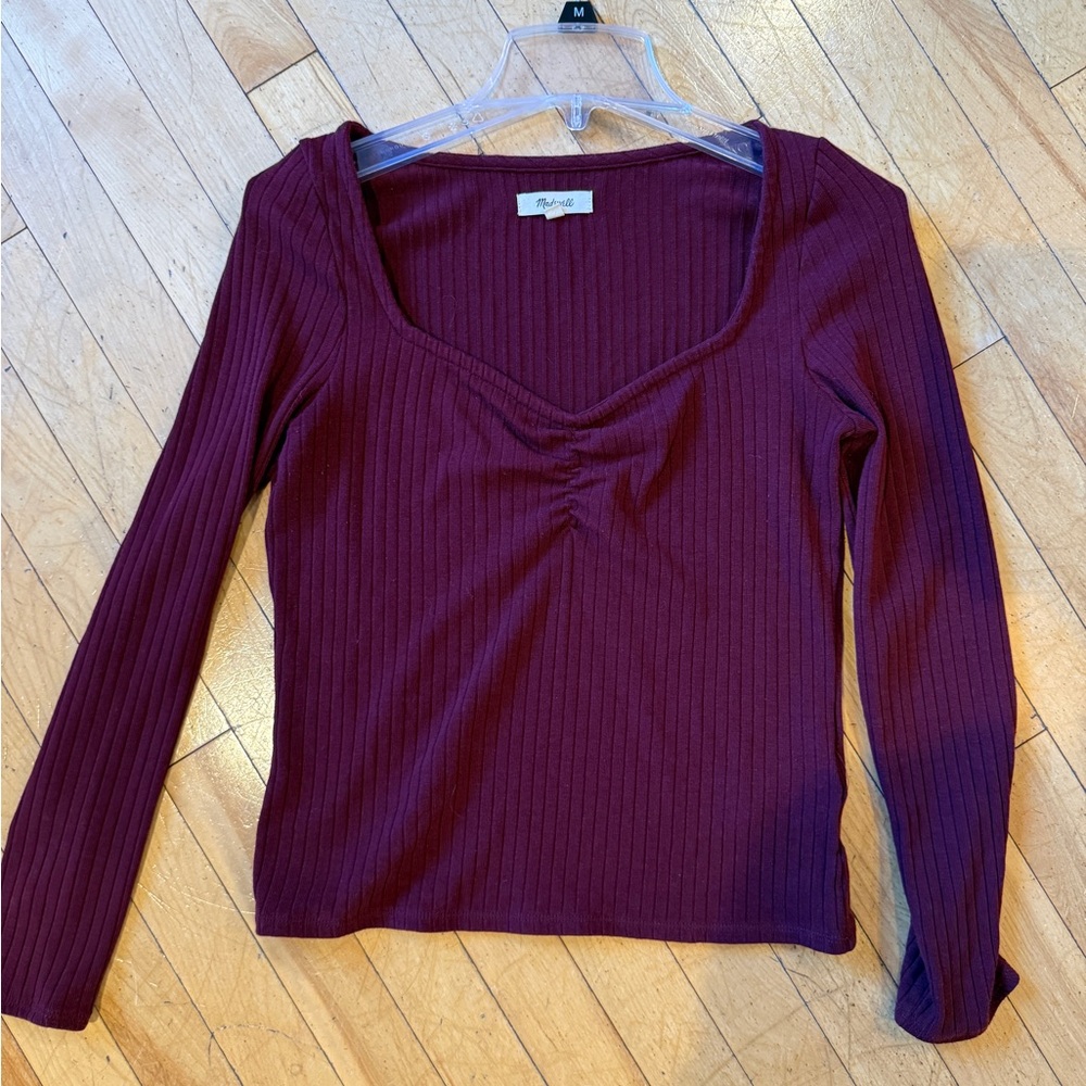 Deep Burgundy Long Sleeve Top